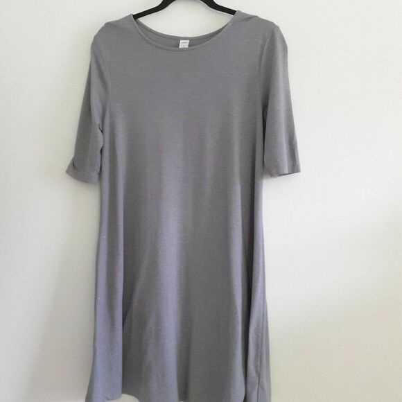 Old Navy Jersey Quarter Sleeves Swing Heather Gray Dress Size Small Fits Medium - Picture 3 of 7